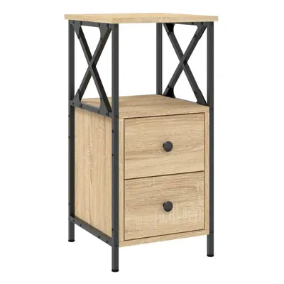 (sonoma oak) vidaXL Bedside Cabinet Bedside Table Side Table Sonoma Oak Engineered Wood