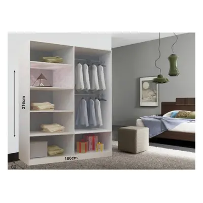 (180cm) Milan Full Mirror Bedroom Sliding Wardrobe Grey