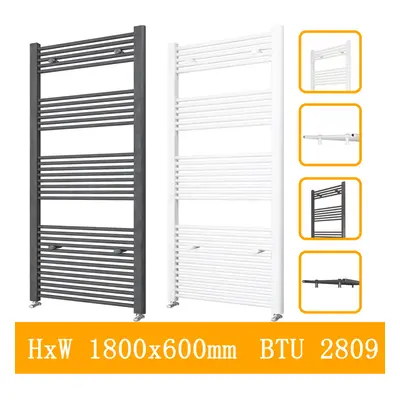 (white, 800x450mm) Stylish Straight Towel Rail HeatingTowel Radiator