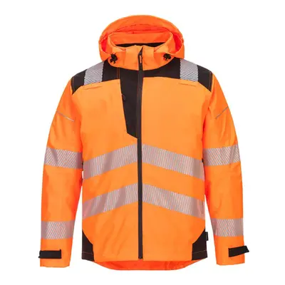 (L, Orange/Black) Portwest Mens PW3 Hi-Vis Safety Waterproof Jacket