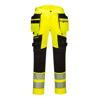 (48R, Yellow/Black) Portwest Mens DX4 Hi-Vis Detachable Holster Pocket Trousers