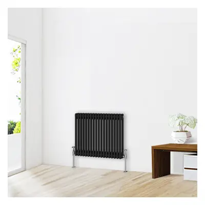 (600 x 830mm-2 Column) NRG Traditional Black Horizontal Vertical Bathroom Cast Iron Radiator