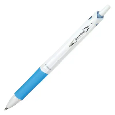 PILOT Acroball PureWhite Advanced Ink Refillable & Retractable Ball Point Pens with Blue Accents