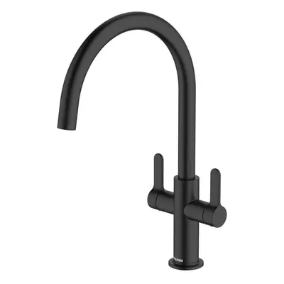 McAlpine Teviot Twin Lever Kitchen Mixer Tap - Matte Black