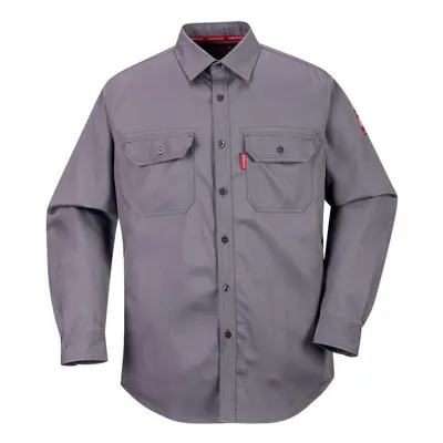 (5XL, Grey) Portwest Mens Bizflame Shirt