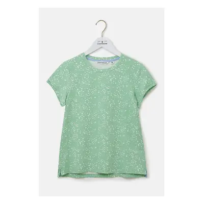 (UK 12, Soft Green Floral) Causeway Womens T-Shirt