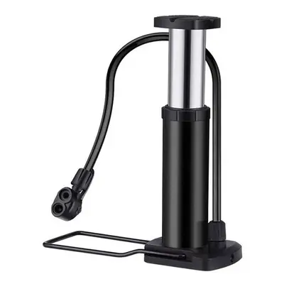 (Black) 120PSI Cycling Bicycle Foot Activated Pump Aluminum Alloy Mini Mountain Road Bike Pump