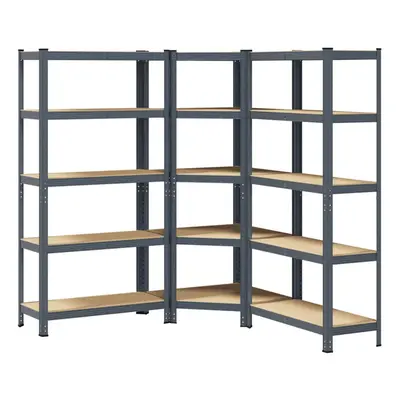 vidaXL Piece 5-Layer Shelves Set Anthracite Steel&Engineered Wood