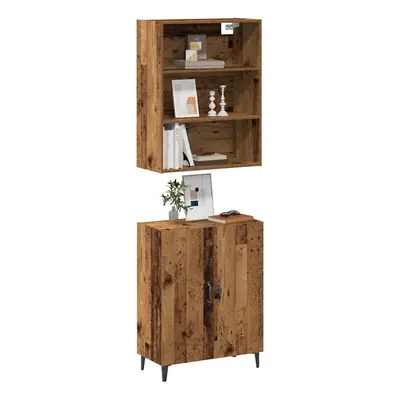 vidaXL Sideboard with Wall Cabinet Old Wood Engineered Wood storage cabinet