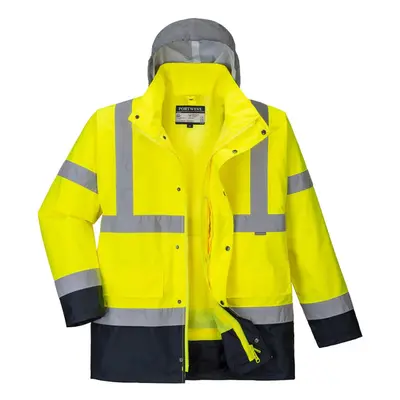 (S, Yellow/Navy) Portwest Mens Hi-Vis In Traffic Jacket