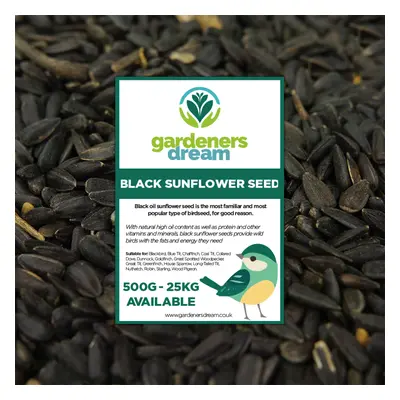 GardenersDream Black Oil Sunflower Seeds - Oil Rich Feed Wild Garden Bird Food