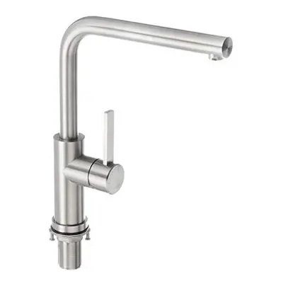 Blanco Lanora-F Steel Kitchen Sink tap (Low Pressure) with a Fixed spout steel-526181, Brushed S