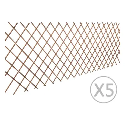 vidaXL 5x Willow Trellis Fence 90x180cm Extendable Barrier Panel Palisade