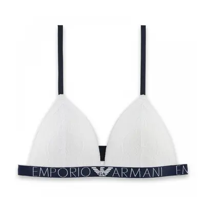 (M) Logoband Lace Padded Triangle Bra, White