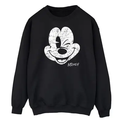 (M, Black) Disney Mens Mickey Mouse Face Sweatshirt