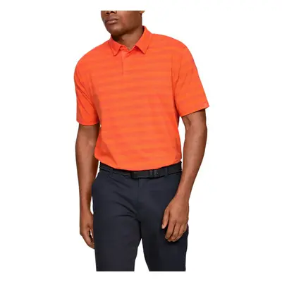 (S, Papaya) Under Armour Mens CC Scramble Stripe Charged Cotton Polo Shirt