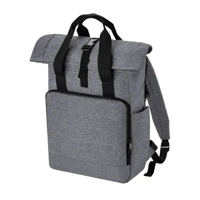 (One Size, Grey Marl) Bagbase Roll Top Twin Handle Laptop Bag