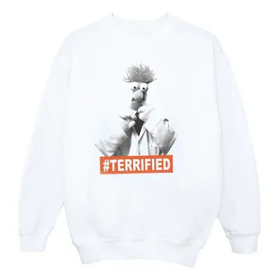 (L, White) Disney Mens The Muppets Beaker Terrified Sweatshirt