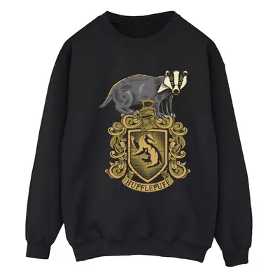 (XL, Black) Harry Potter Womens/Ladies Hufflepuff Sketch Crest Sweatshirt