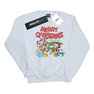 (XXL, White) Disney Mens Mickey And Friends Winter Wishes Sweatshirt