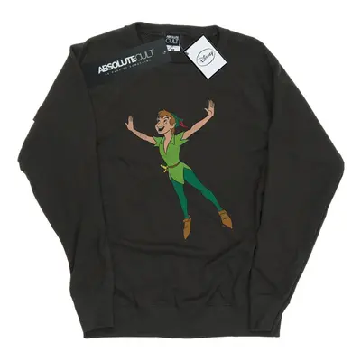 (M, Light Graphite) Disney Womens/Ladies Classic Flying Peter Pan Sweatshirt