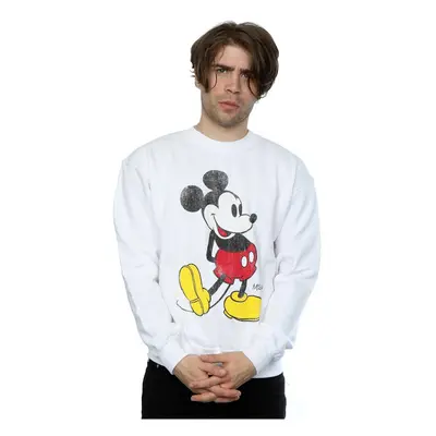 (XL, White) Disney Mens Mickey Mouse Classic Kick Sweatshirt