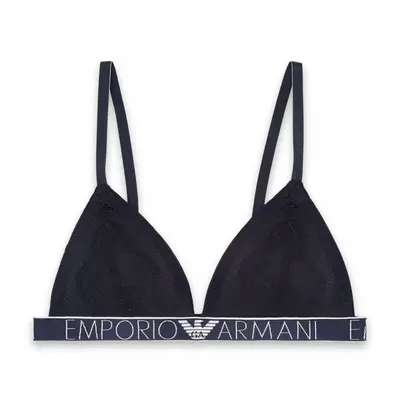 (S) Logoband Lace Padded Triangle Bra, Marine