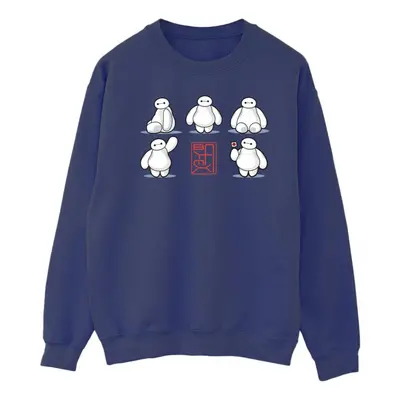 (XL, Navy Blue) Disney Mens Big Hero Baymax Many Poses Sweatshirt