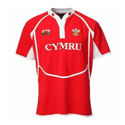 (Red, 4XL) New Men'S 'New Cooldry' Wales Welsh Feathers/Dragon Collared Rugby T Shirt