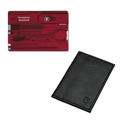 (red) Victorinox Swiss Card & pouch - manicure Swisscard kit - various colours