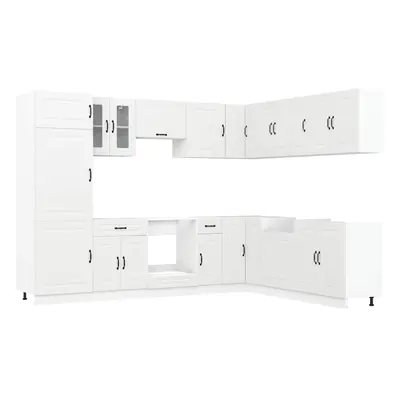 (white) vidaXL Kitchen Cabinet Set Piece Cabinet Cupboard Kalmar Engineered Wood