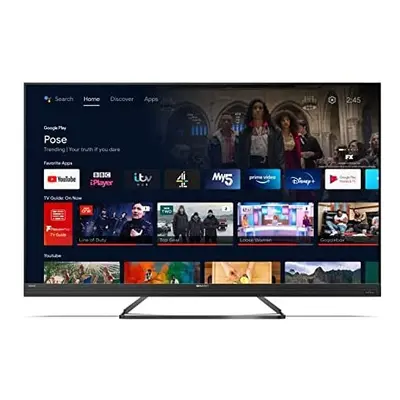 SHARP 4T-C50EQ3KM2AG 50-Inch 4K UHD Quantum Dot Frameless Android Smart TV with Freeview HD, Goo