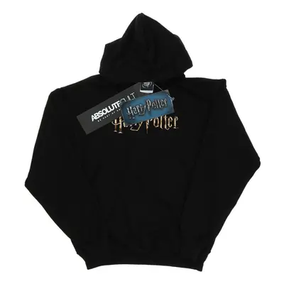 (7-8 Years, Black) Harry Potter Girls Full Colour Logo Hoodie