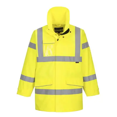 (XL, Yellow) Portwest Mens Hi-Vis Raincoat