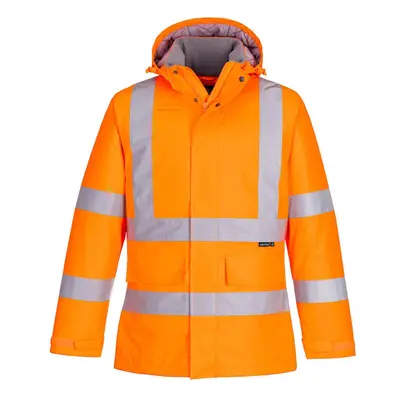 (4XL, Orange) Portwest Mens Hi-Vis Winter Jacket