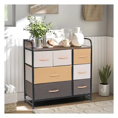 (Yellow) Drawer Fabric Chest of Drawers 3-Tier Storage