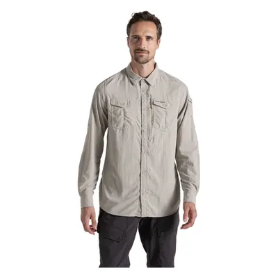 (L, Parchment) Craghoppers Mens Adventure III Nosilife Long-Sleeved Shirt