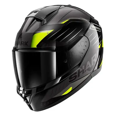 (XL) Shark Ridill Full Face Helmet Bersek Black / Grey / Yellow