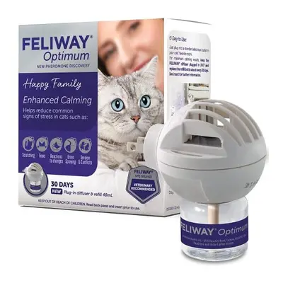 FELIWAY Optimum Cat, Enhanced Calming Pheromone Diffuser, Day Starter Kit (48 mL)