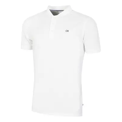 (XXXXXL, White) Calvin Klein Mens Blade Collar Campus Golf Polo Shirt