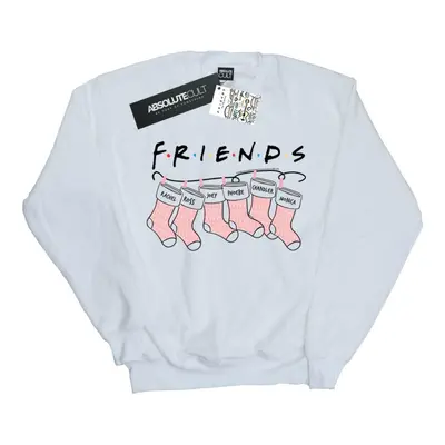 (XXL, White) Friends Womens/Ladies Christmas Stocking Logo Sweatshirt