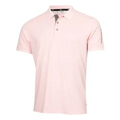 (L, Baby Pink) Calvin Klein Mens Club Golf Lightweight Breathable Wicking Polo Shirt