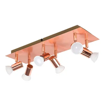 MiniSun - Modern Rectangular Copper Effect Plate Way Adjustable Ceiling Spotlight