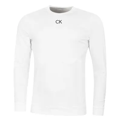 (XL, White) Calvin Klein Mens Printed Chest CK Logo Lightweight Training Top