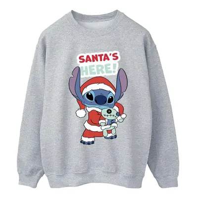 (S, Sports Grey) Disney Womens/Ladies Lilo & Stitch Santa's Here Sweatshirt