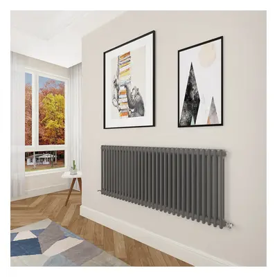 (600x1460mm Column) Designer cast iron radiator anthracite all sizes