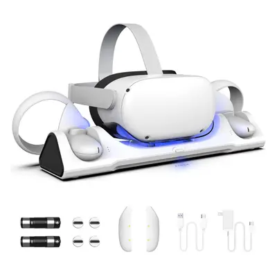 Charging base with LED light for VR charging cradle (supports Elite Strap with batteries), charg