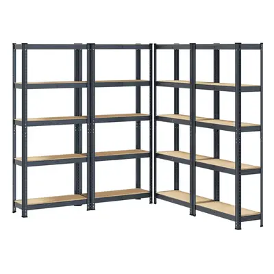 vidaXL 5-Layer Storage Shelves pcs Anthracite Steel&Engineered Wood