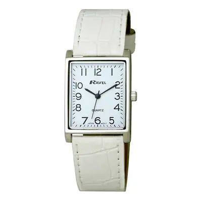 Men's Classic Rectangular Strap Watch - Silver Dial by Ravel R0120.04.1A