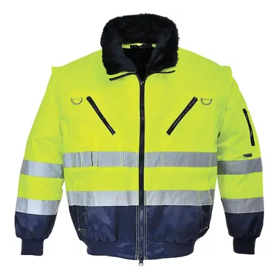 (L, Yellow/Navy) Portwest Mens PJ50 Hi-Vis In Jacket